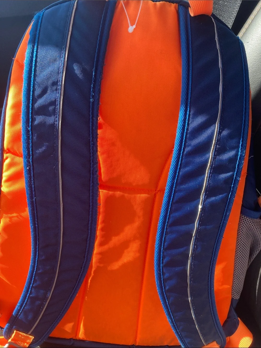 L.L. Bean Royal Blue Kids Backpack with Orange Strap like new used once